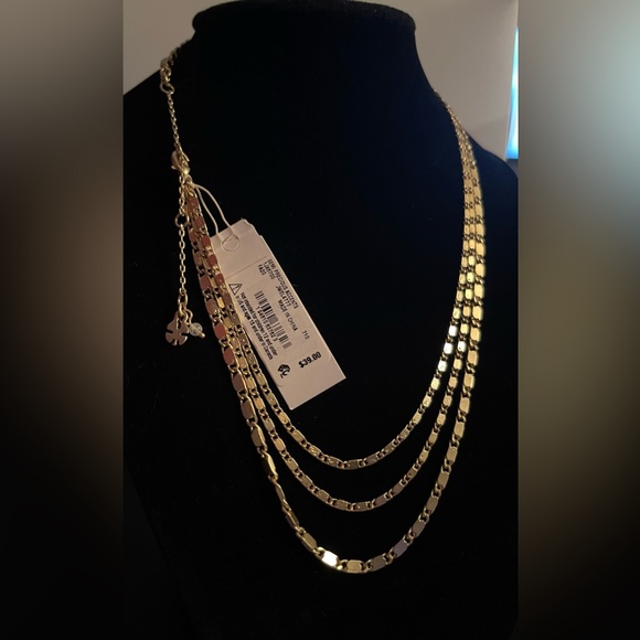 NWT 🍀 Lucky Brand 🍀 three strand gold necklace - Picture 5 of 5